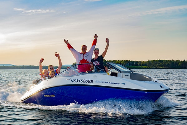 People on Boat having fun in Nova Scotia